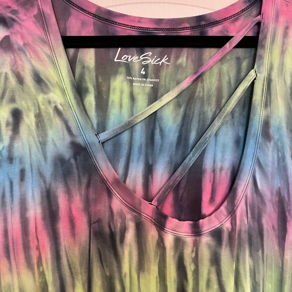 Lovesick Multicolor Strappy Tie-Dye Top